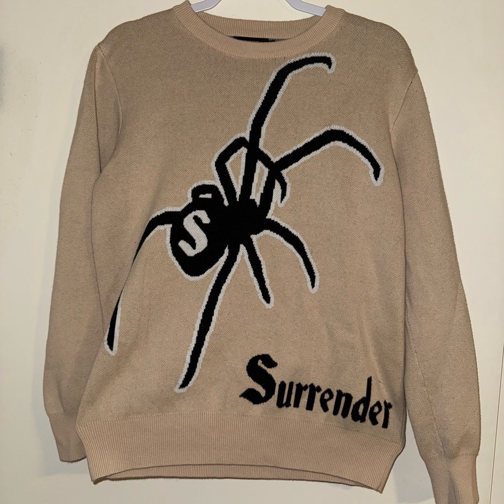 Surrender Sweater with Black Spider Design